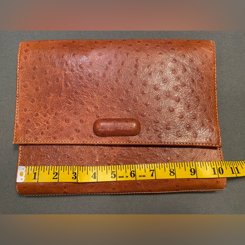 Unisa, Ostrich‎ Leather, Envelope Style Clutch, Handbag, Bag - Picture 5 of 6